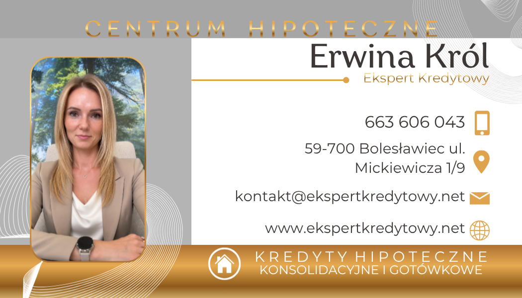 Wizytówka ekspertki kredytowej – Erwiny Król